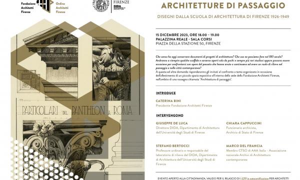 Architetture di passaggio. Disegni della scuola di architettura di Firenze 1926 - 1949.
