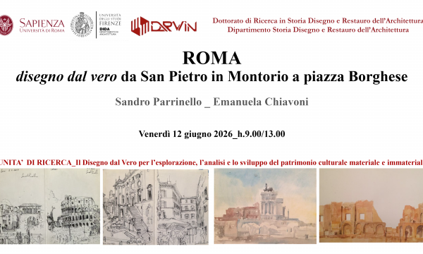 Roma, disegno dal vero: da San Pietro in Montorio a piazza Borghese.